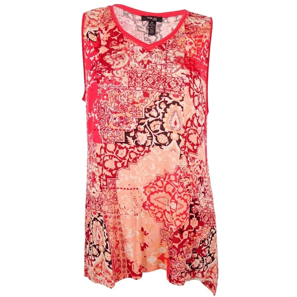 Like new!  Style & Co uneck printed top/tank.  3x